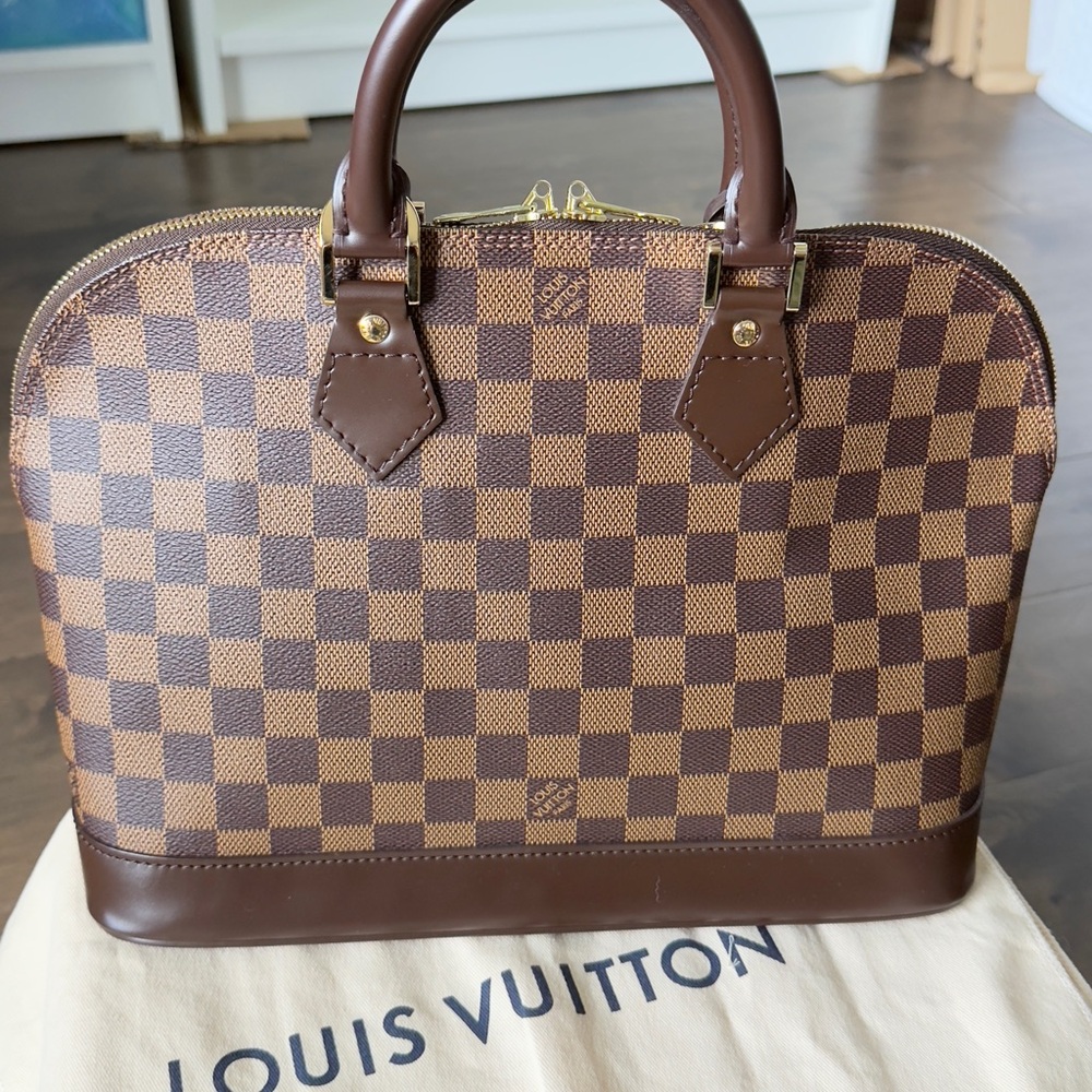 Louis Vuitton Brown Satchel with Damier Ebene Canvas